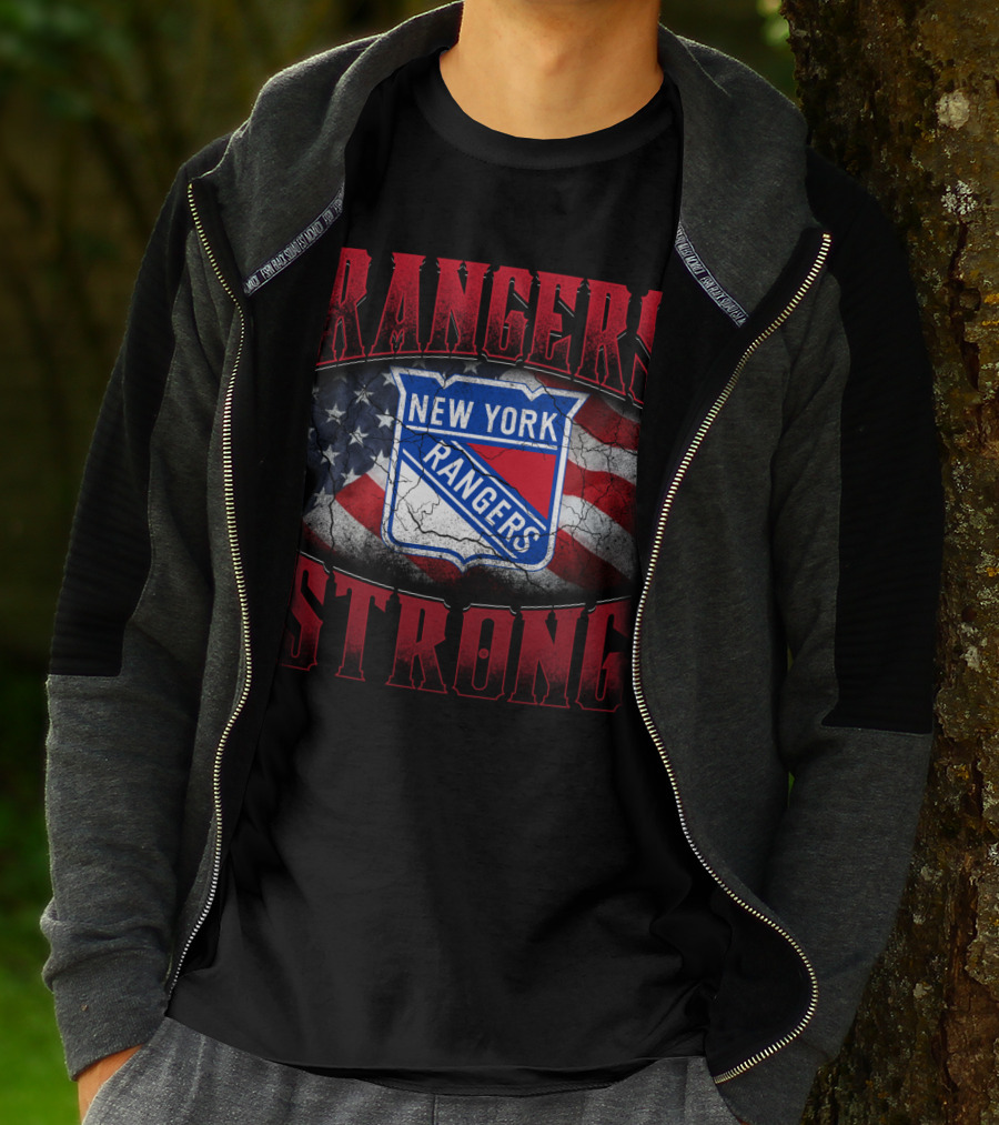 New York Rangers Strong Usa Flag T-Shirt