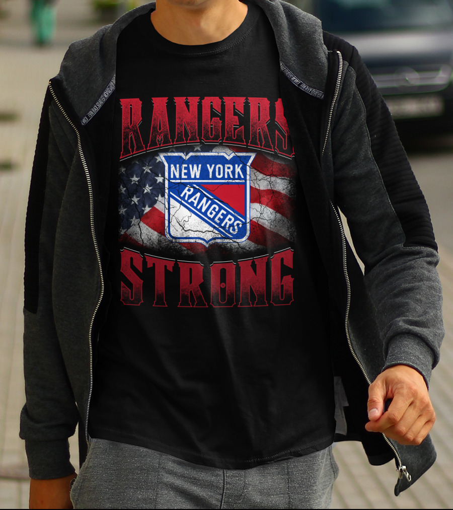 New York Rangers Strong Usa Flag T-Shirt