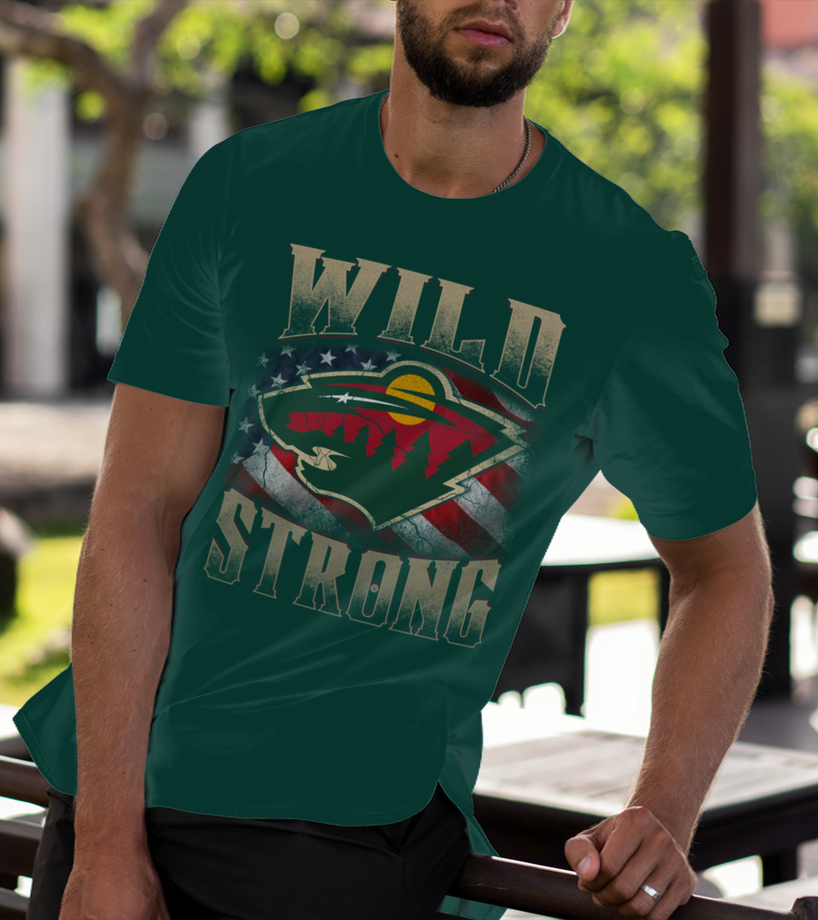Minnesota Wild Strong American Flag T-Shirt