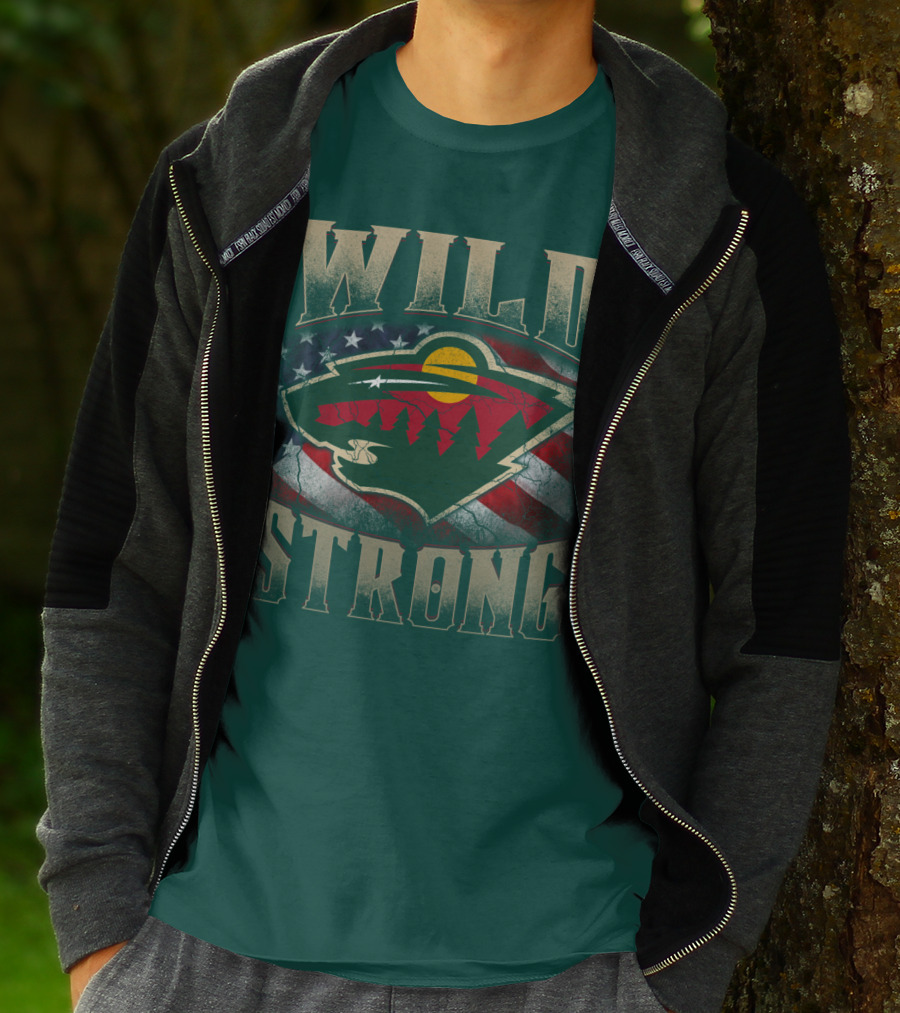 Minnesota Wild Strong American Flag T-Shirt