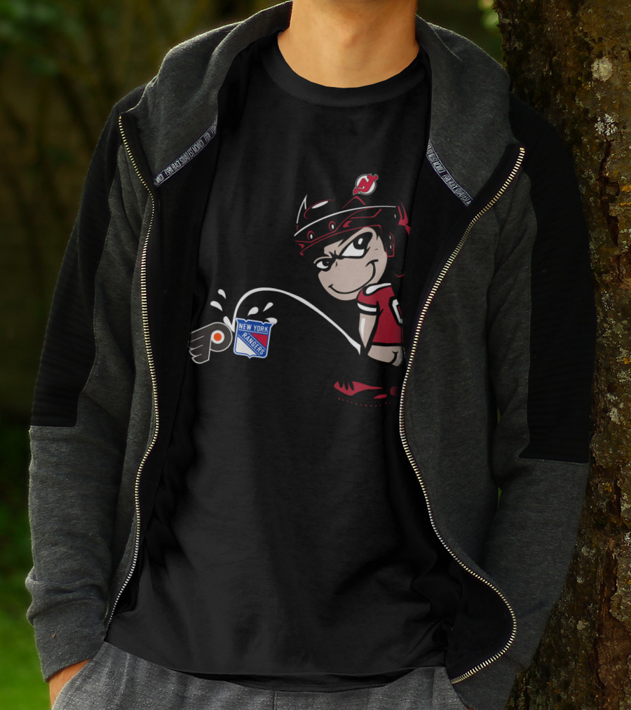 New Jersey Devils Rivalry With Philadelphia Flyers And New York Rangers T-Shirt