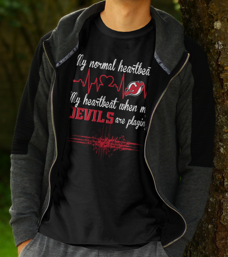 My Normal Heartbeat My Heartbeat When My Devils Are Playing New Jersey Devils T-Shirt