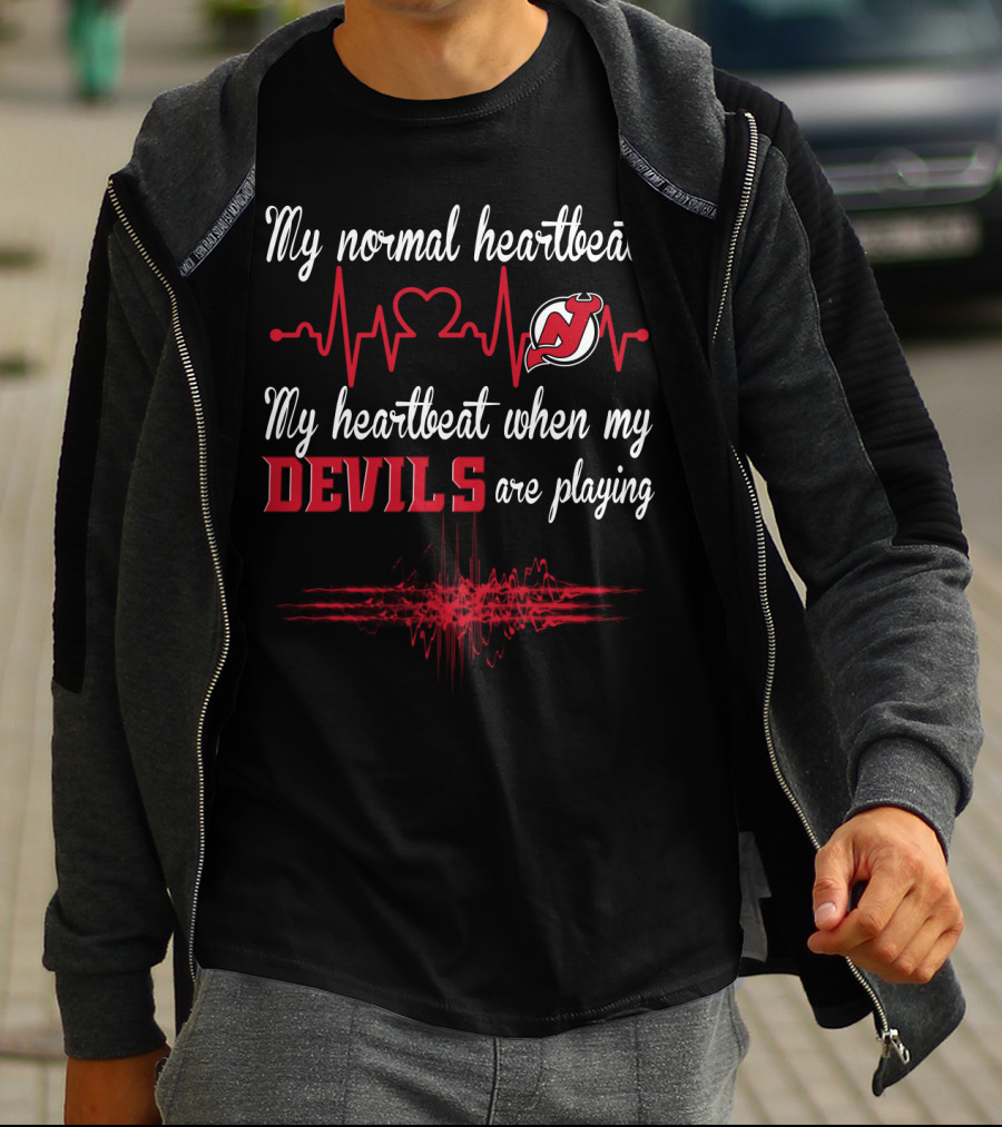 My Normal Heartbeat My Heartbeat When My Devils Are Playing New Jersey Devils T-Shirt