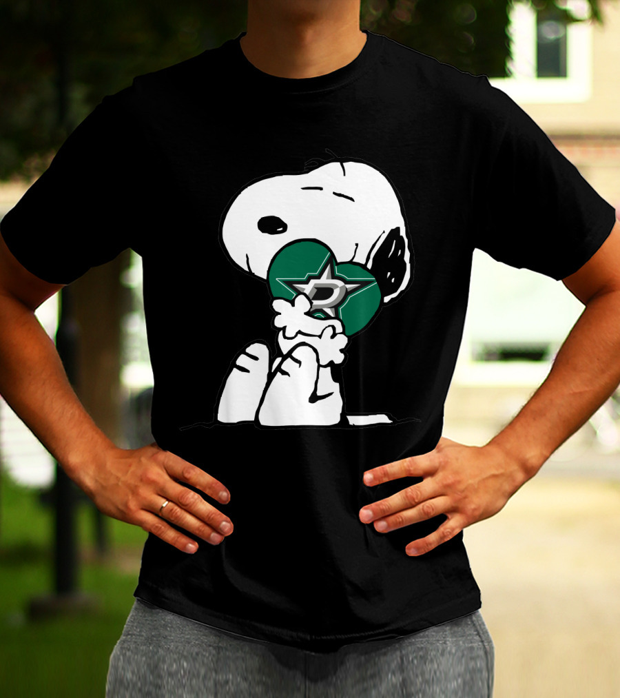 Snoopy Dallas Stars Hugging Nhl Hockey T-Shirt