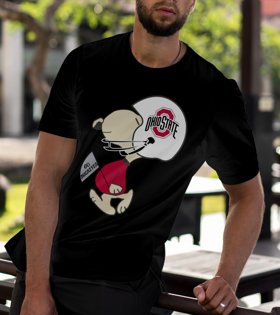 Snoopy Ohio State Buckeyes Go Buckeyes Football Helmet T-Shirt