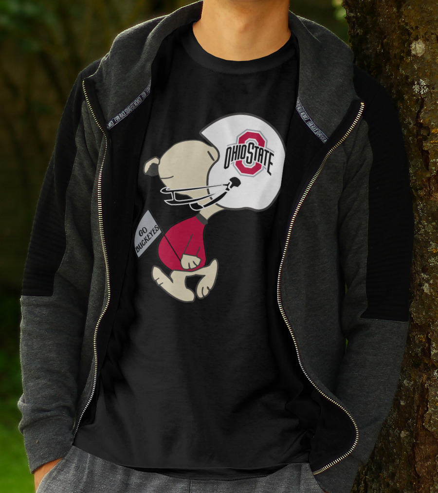 Snoopy Ohio State Buckeyes Go Buckeyes Football Helmet T-Shirt