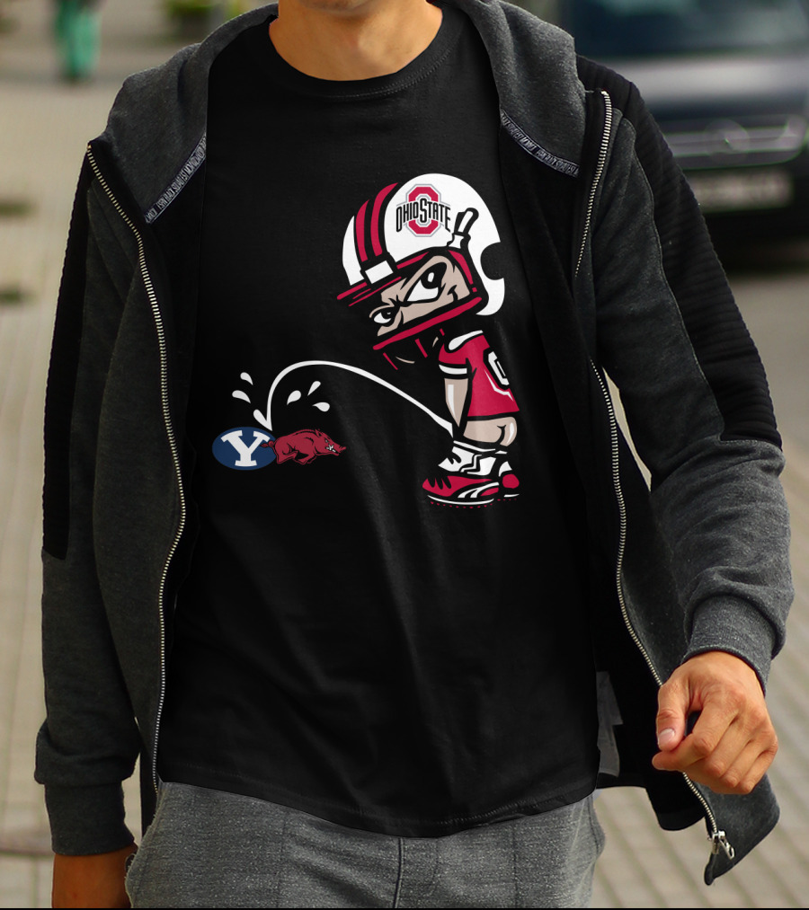 Ohio State Buckeyes Byu Razorbacks Football Cartoon T-Shirt