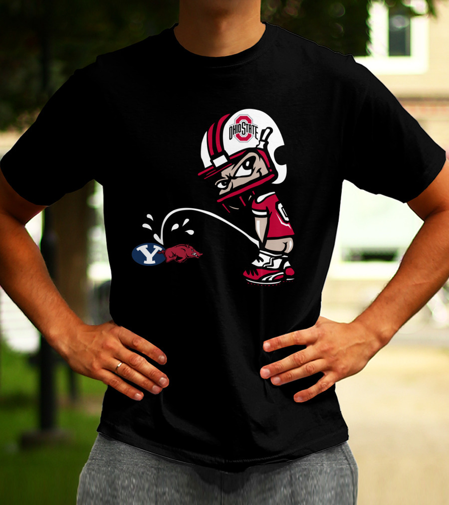 Ohio State Buckeyes Byu Razorbacks Football Cartoon T-Shirt