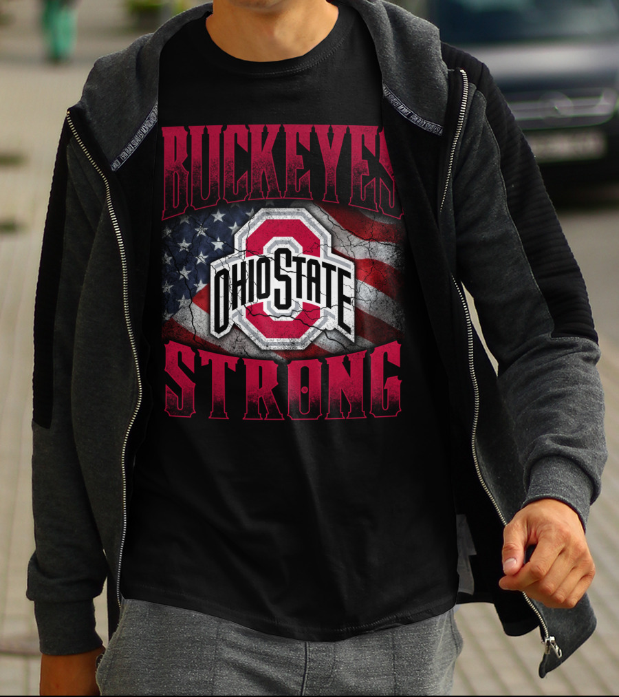 Ohio State Buckeyes Strong Usa Flag T-Shirt