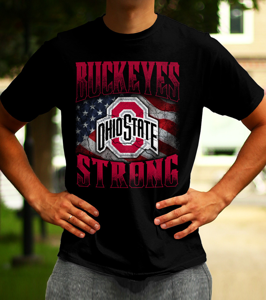 Ohio State Buckeyes Strong Usa Flag T-Shirt
