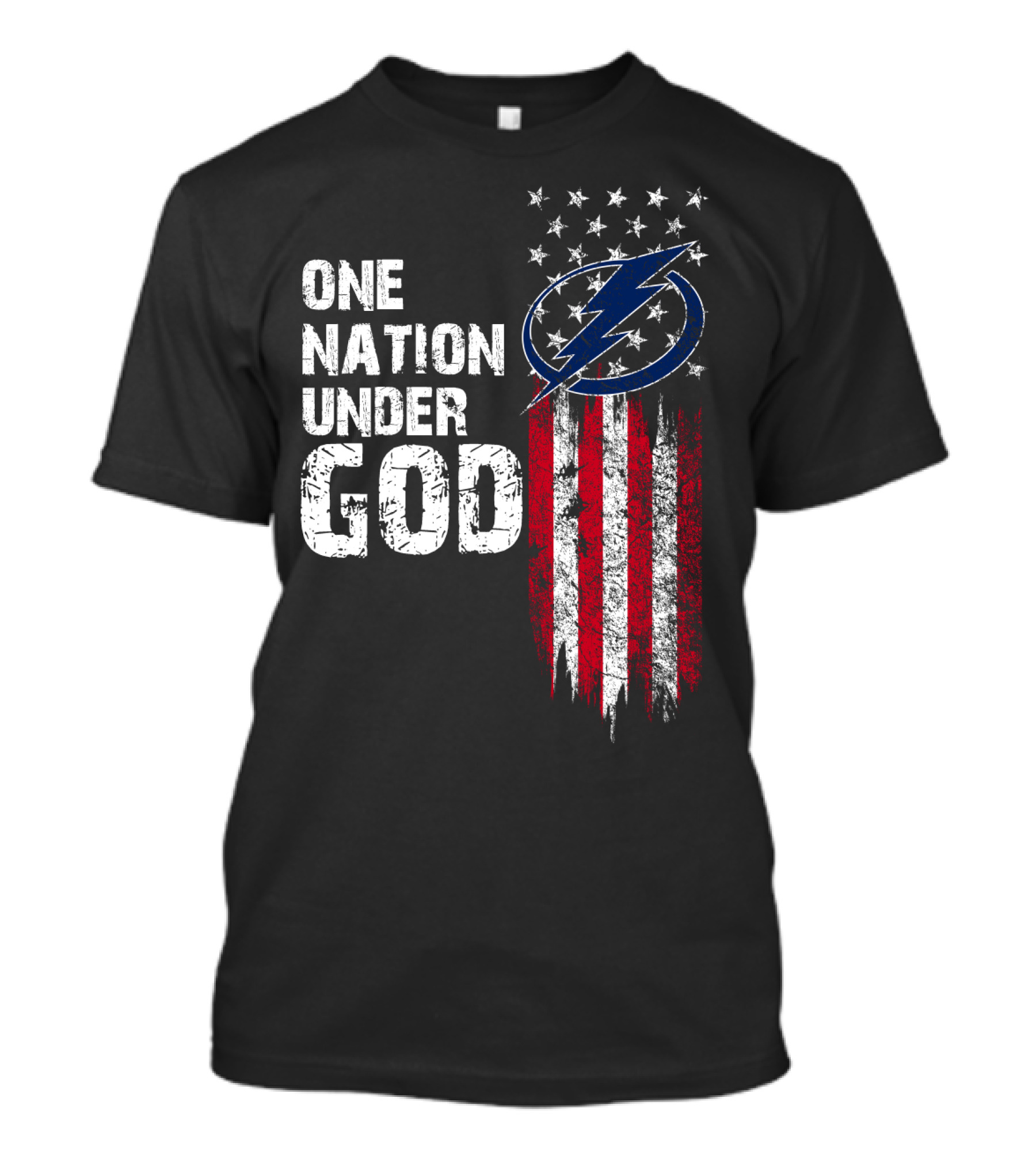 One Nation Under God Tampa Bay Lightning Flag T-Shirt