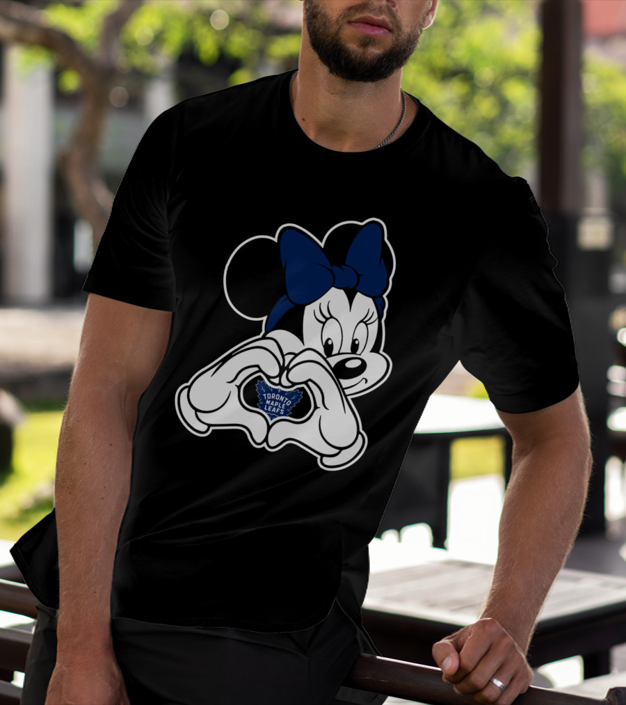 Toronto Maple Leafs Minnie Mouse Heart Hands T-Shirt