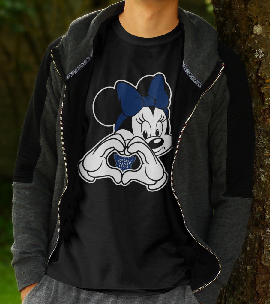 Toronto Maple Leafs Minnie Mouse Heart Hands T-Shirt
