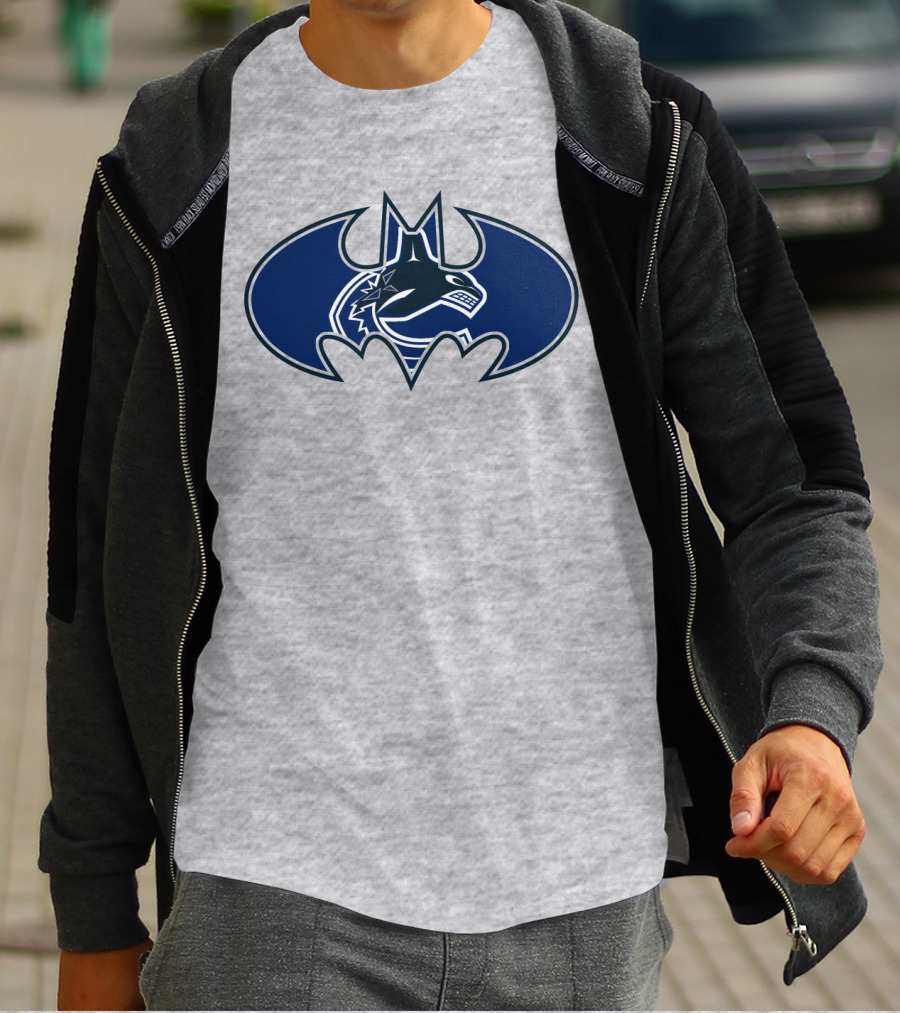 Vancouver Canucks Orca Batman Logo Fusion T-Shirt