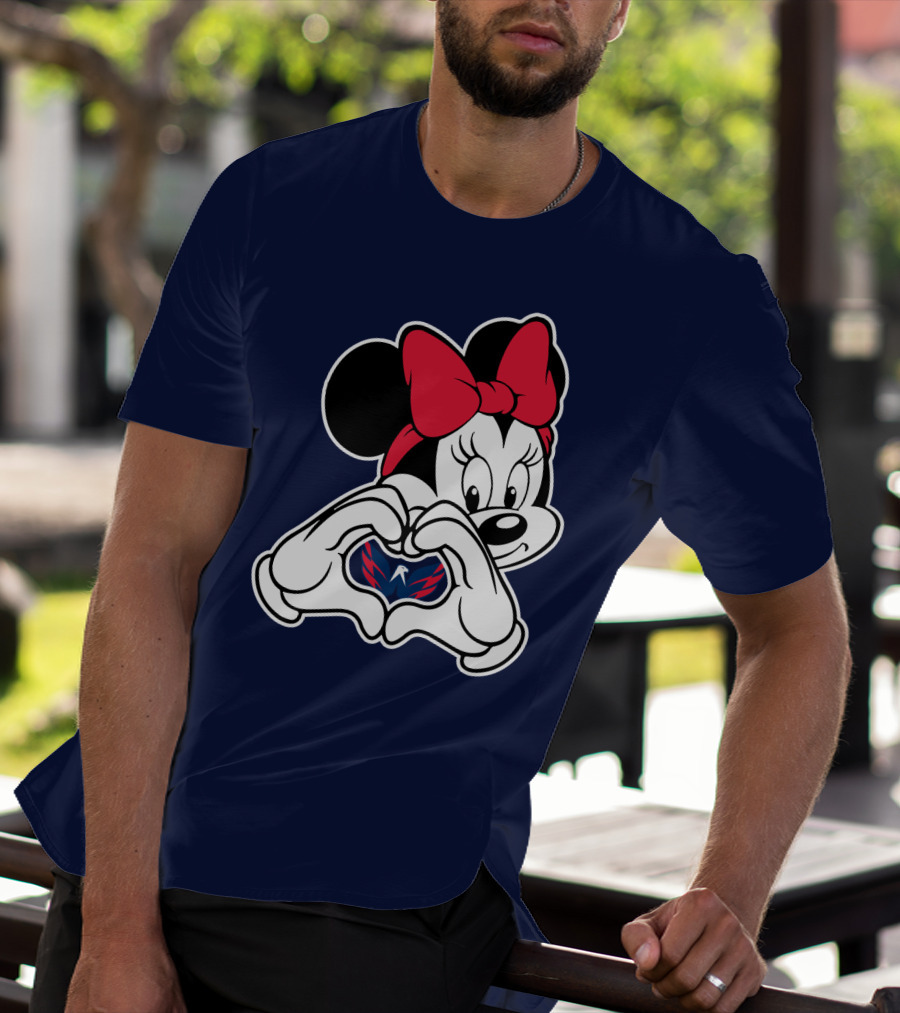Minnie Mouse Heart Hands Washington Capitals T-Shirt