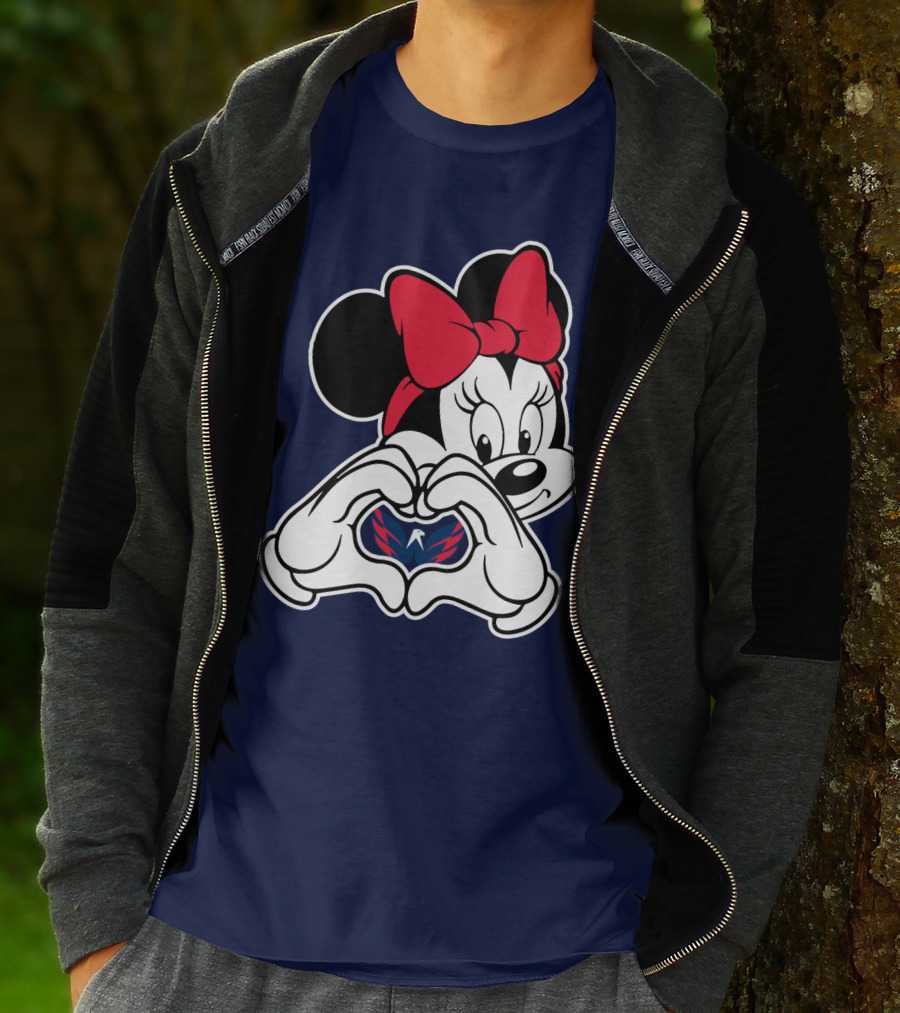 Minnie Mouse Heart Hands Washington Capitals T-Shirt