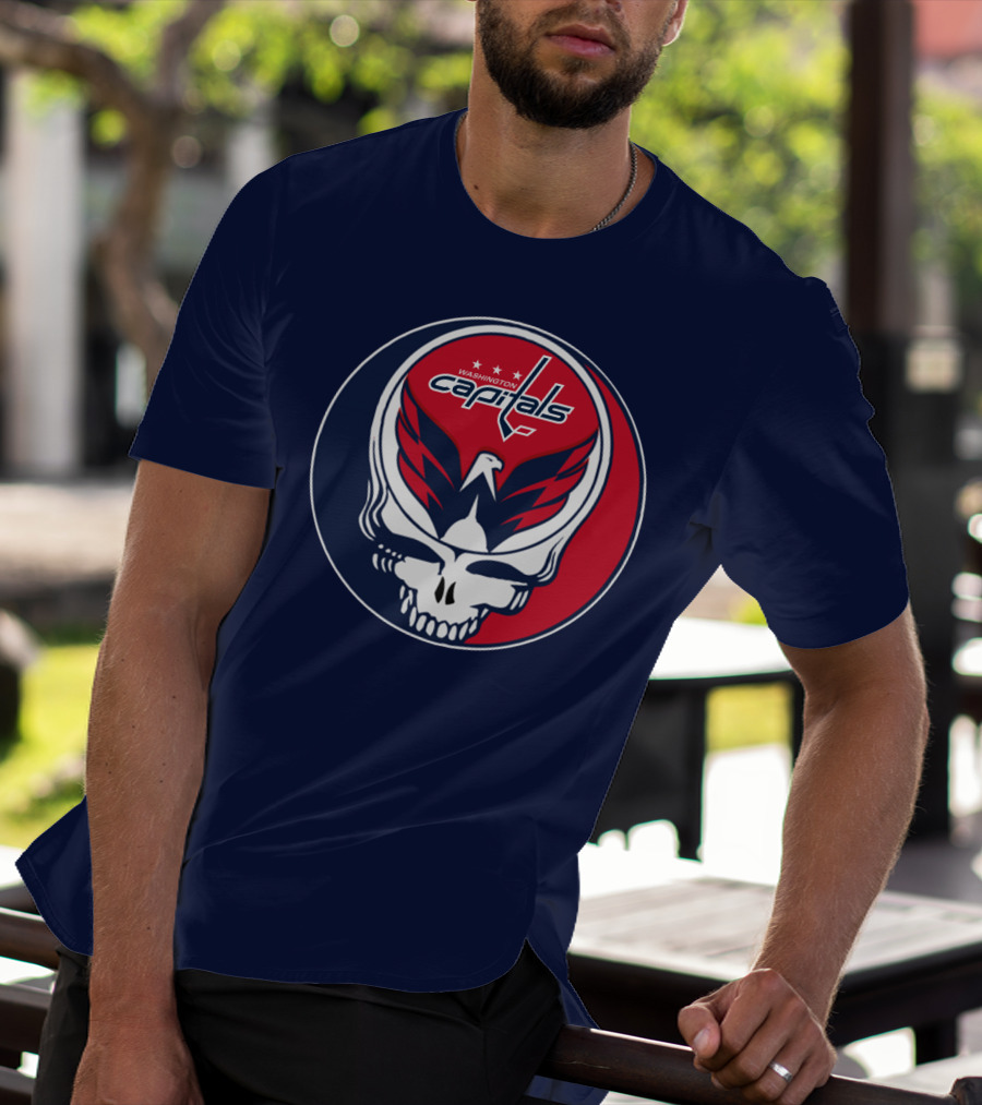 Washington Capitals Deadheads Hockey Logo Crest T-Shirt