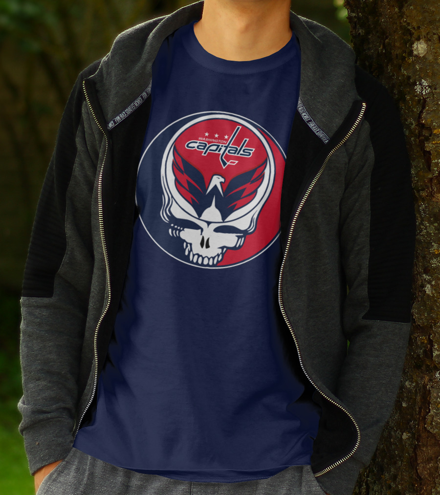 Washington Capitals Deadheads Hockey Logo Crest T-Shirt