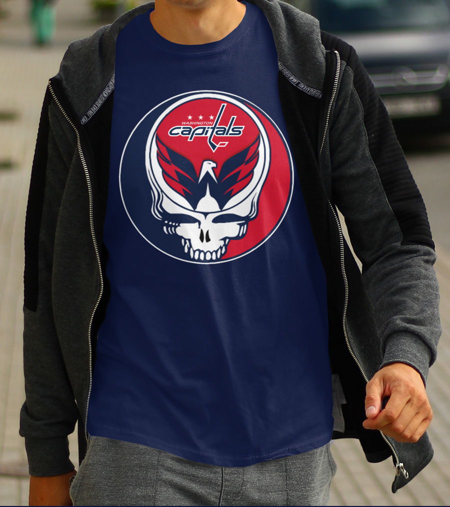 Washington Capitals Deadheads Hockey Logo Crest T-Shirt