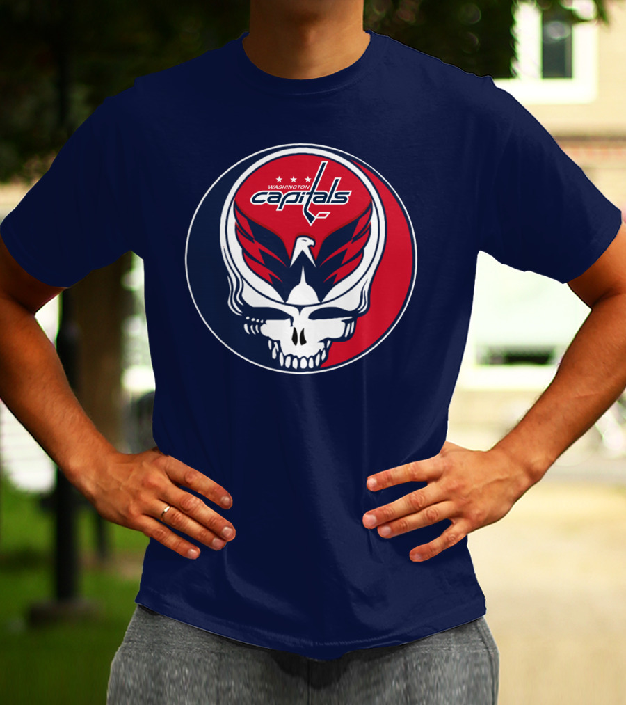 Washington Capitals Deadheads Hockey Logo Crest T-Shirt