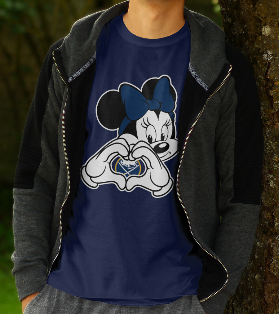 Buffalo Sabres Minnie Mouse Heart Hands T-Shirt