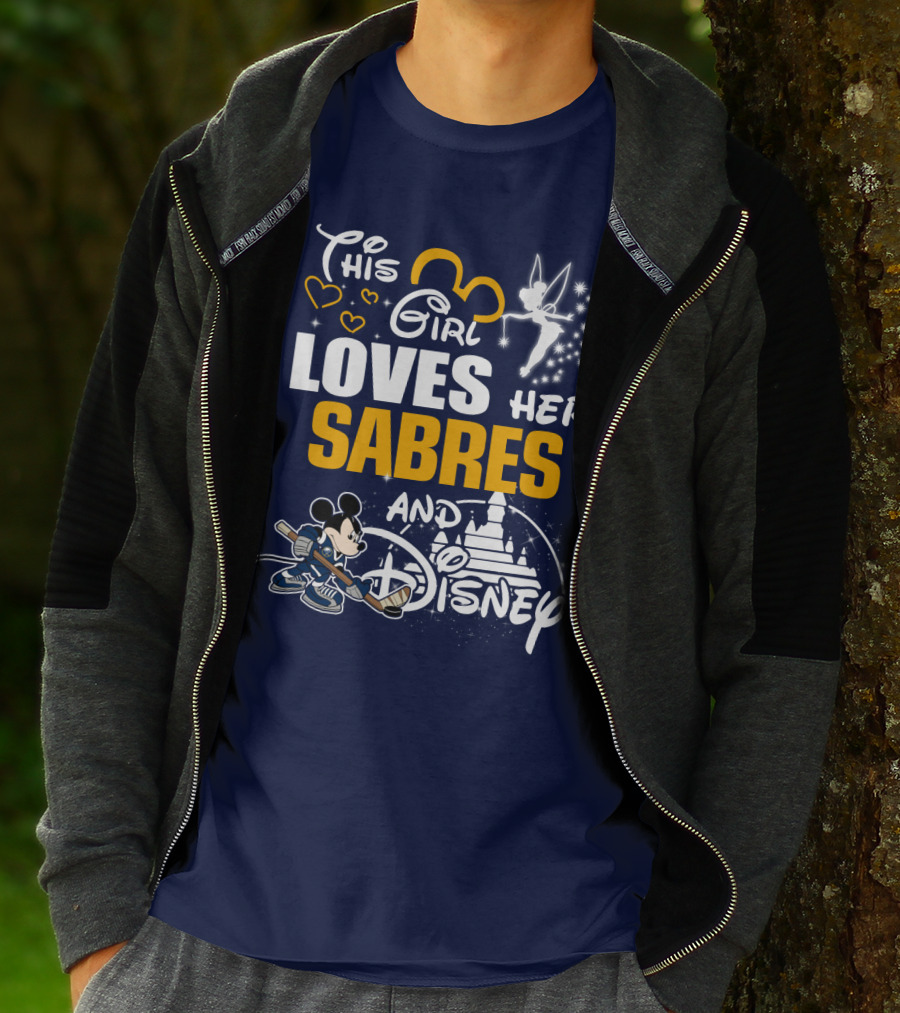 This Girl Loves Her Buffalo Sabres And Disney T-Shirt