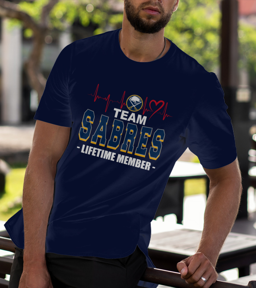 Team Buffalo Sabres Lifetime Member Heartbeat T-Shirt