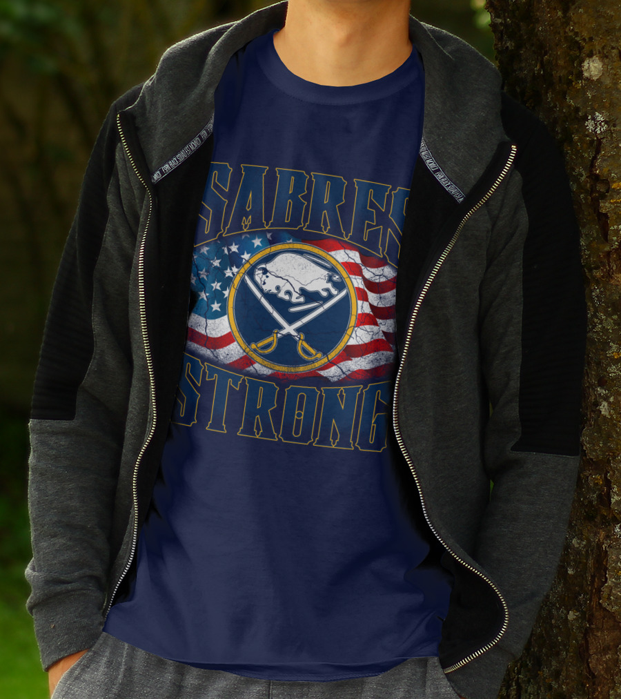 Sabres Strong Buffalo American Flag T-Shirt