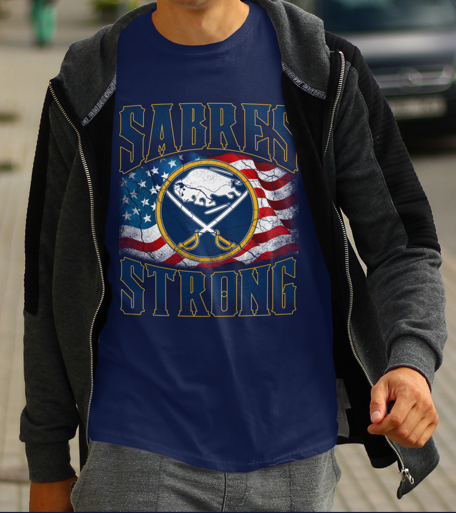 Sabres Strong Buffalo American Flag T-Shirt