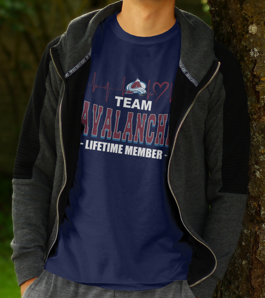 Team Avalanche Lifetime Member Colorado Avalanche Heartbeat T-Shirt