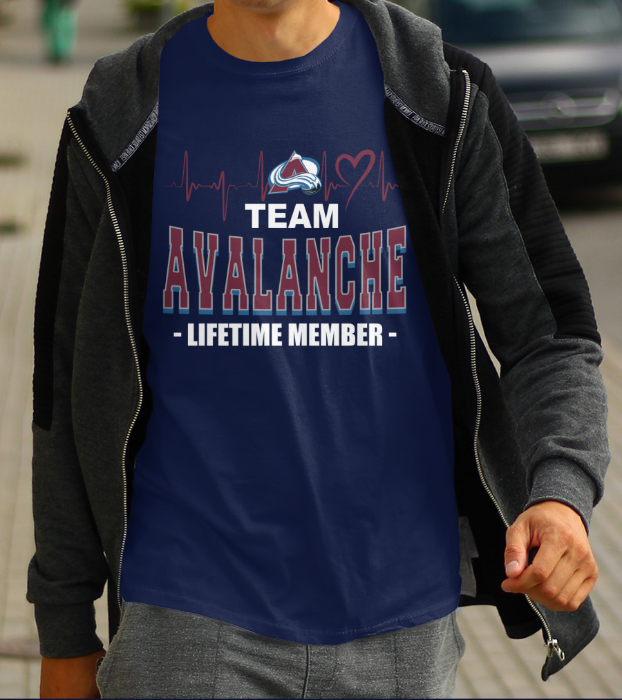 Team Avalanche Lifetime Member Colorado Avalanche Heartbeat T-Shirt