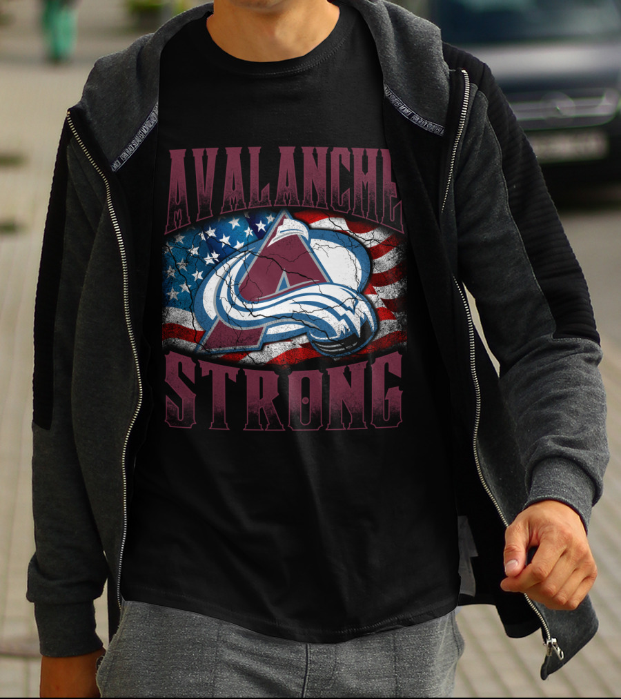 Avalanche Strong Colorado American Flag T-Shirt