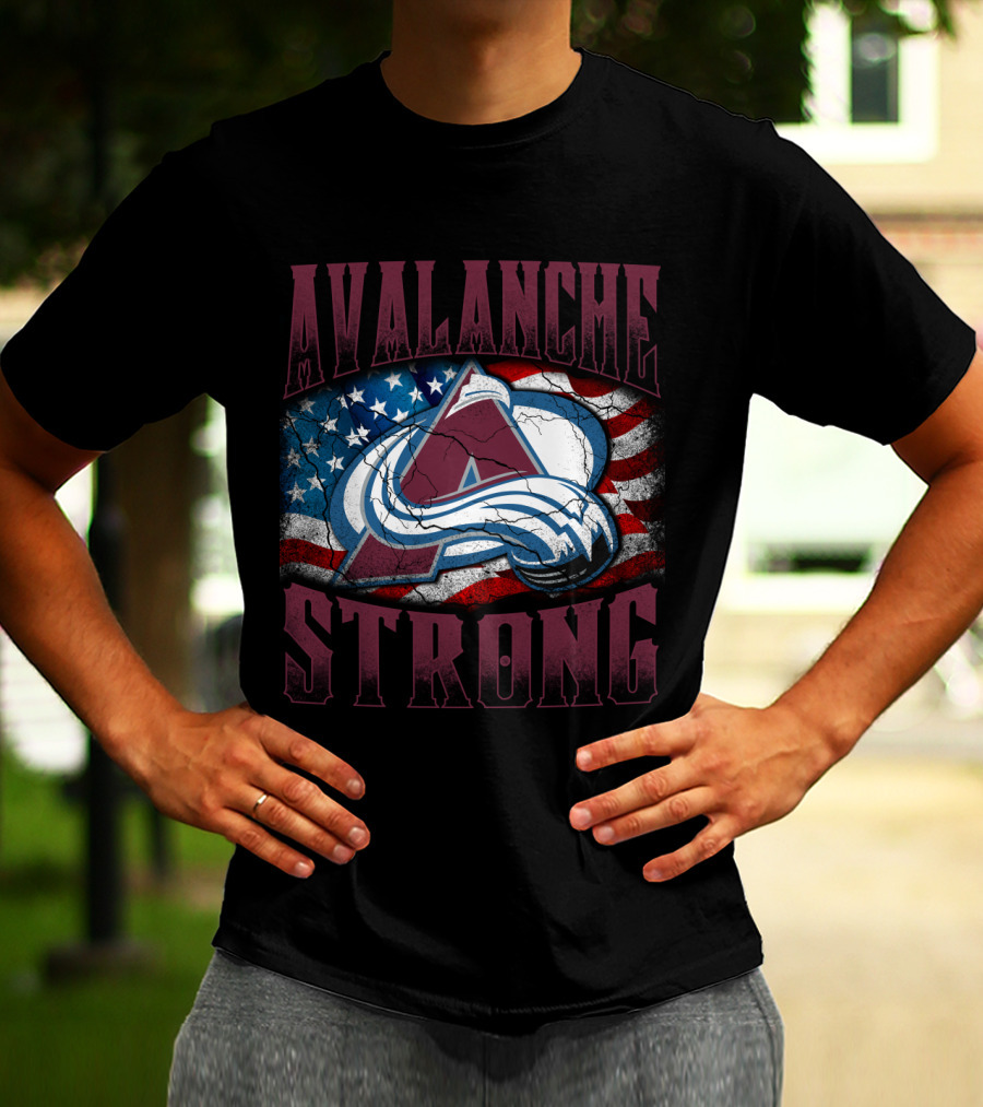 Avalanche Strong Colorado American Flag T-Shirt