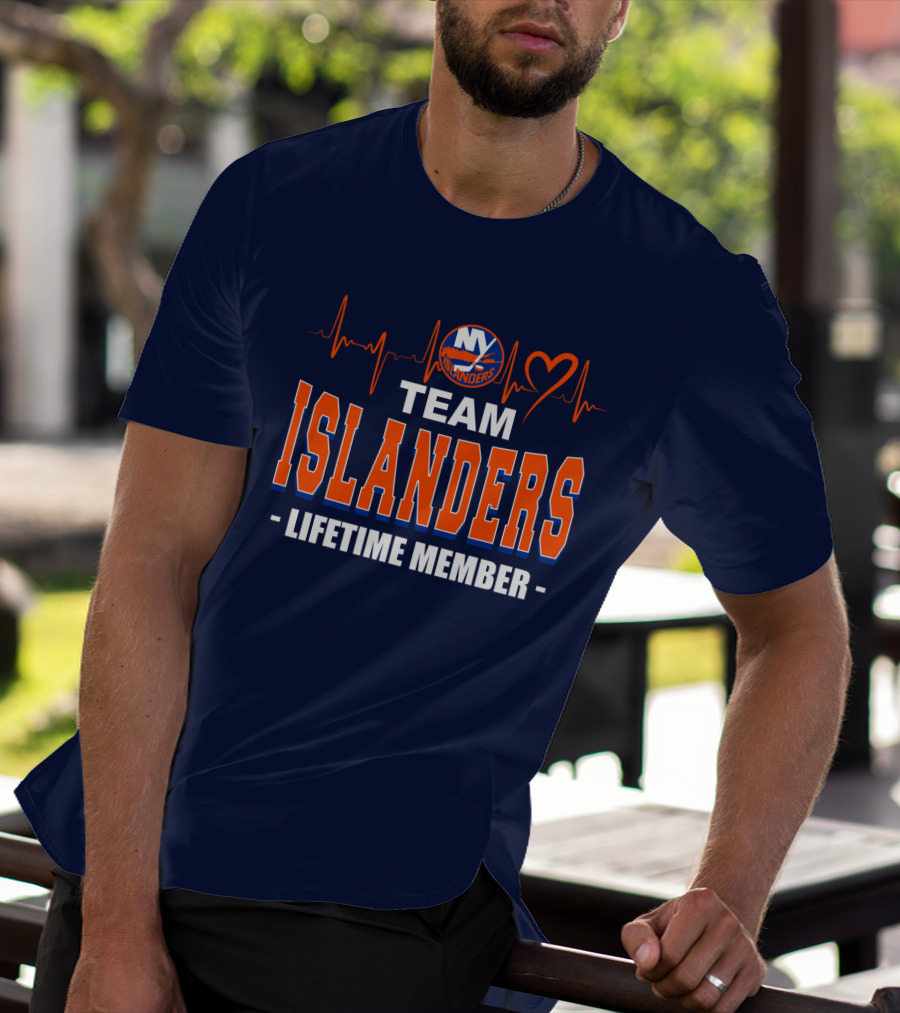 Team Islanders Lifetime Member New York Islanders Heartbeat T-Shirt