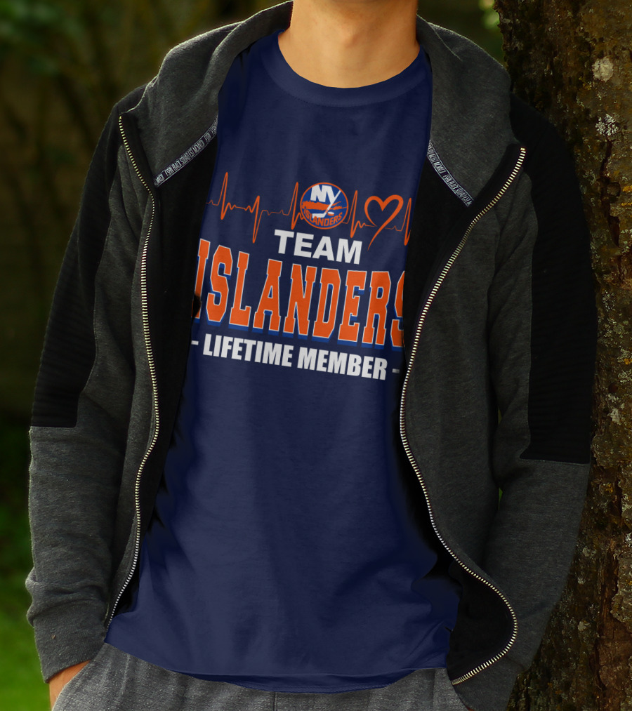 Team Islanders Lifetime Member New York Islanders Heartbeat T-Shirt
