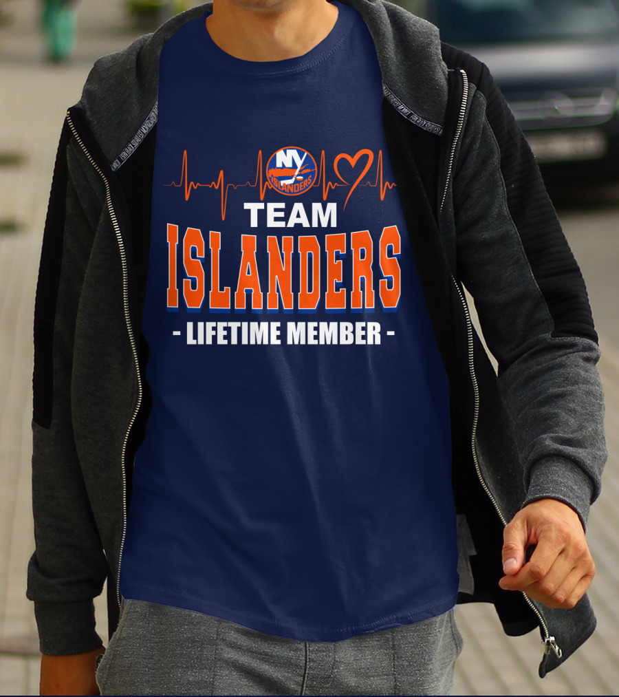 Team Islanders Lifetime Member New York Islanders Heartbeat T-Shirt