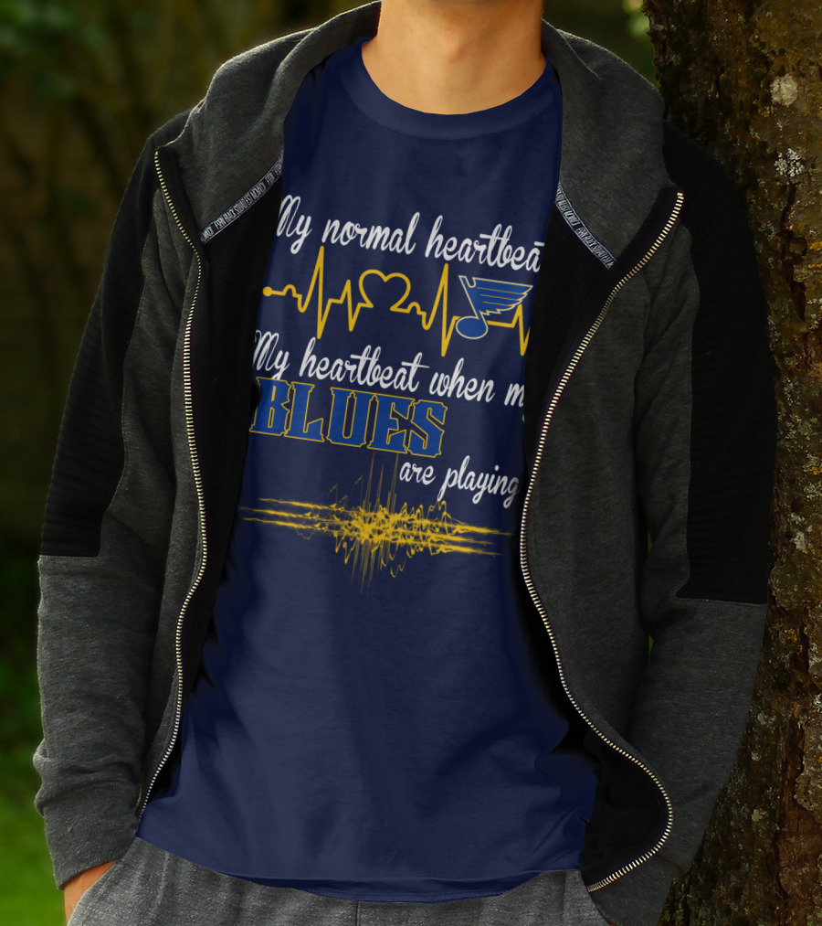 My Normal Heartbeat My Heartbeat When My St. Louis Blues Are Playing T-Shirt
