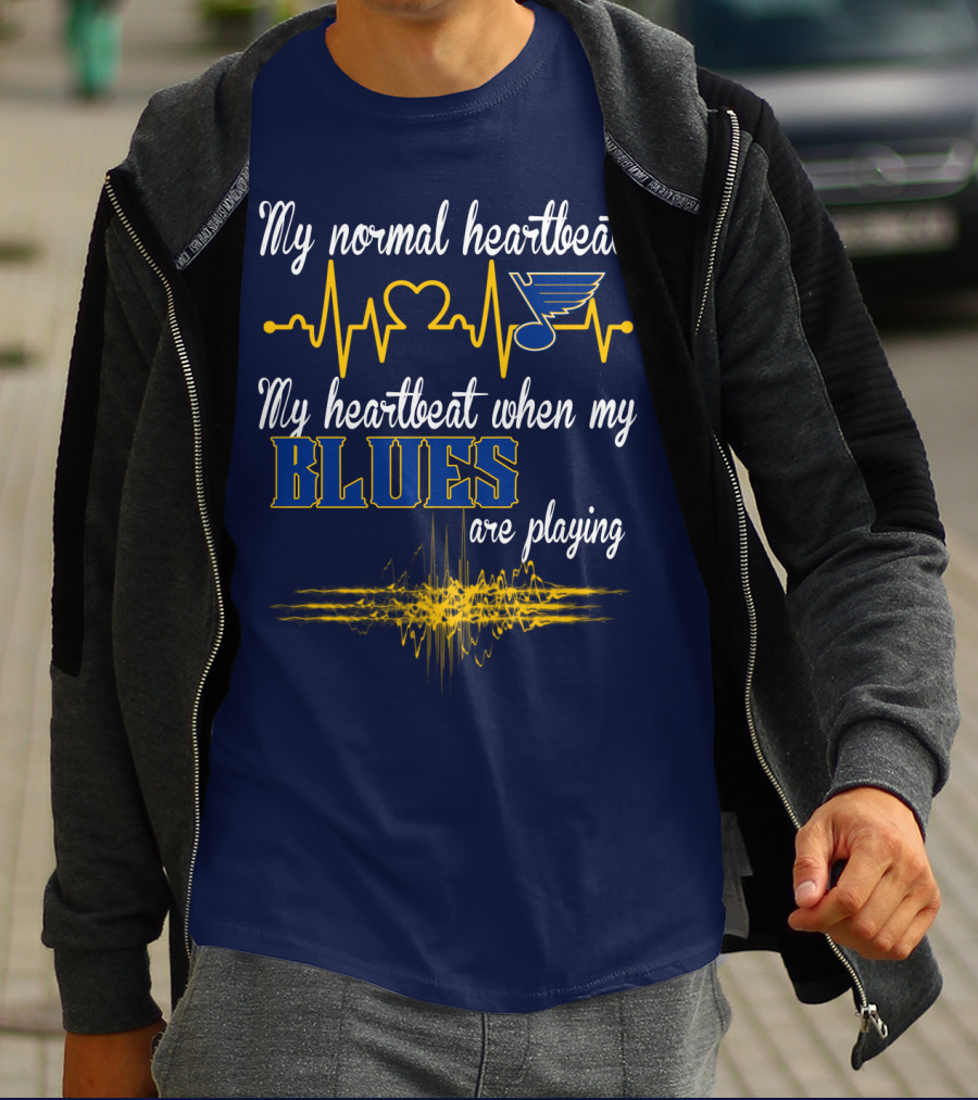 My Normal Heartbeat My Heartbeat When My St. Louis Blues Are Playing T-Shirt