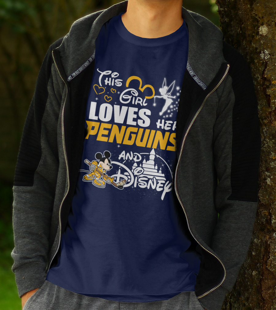 This Girl Loves Her Penguins And Disney T-Shirt