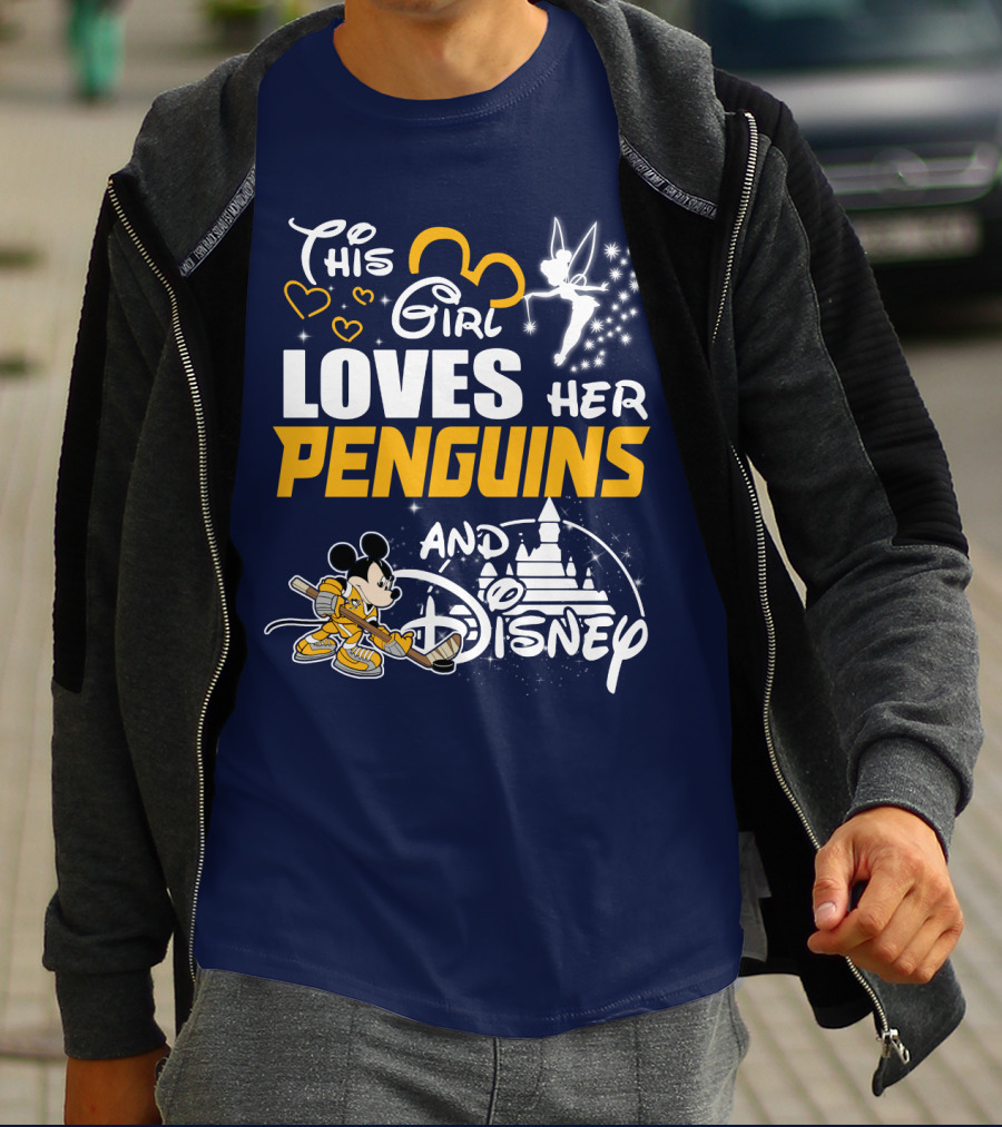 This Girl Loves Her Penguins And Disney T-Shirt