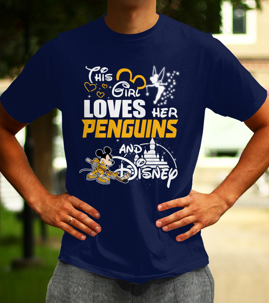 This Girl Loves Her Penguins And Disney T-Shirt