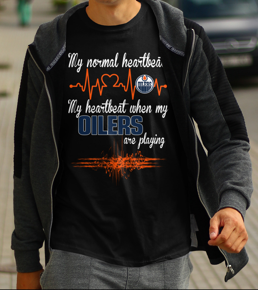 My Normal Heartbeat My Heartbeat When My Oilers Are Playing Edmonton Oilers T-Shirt