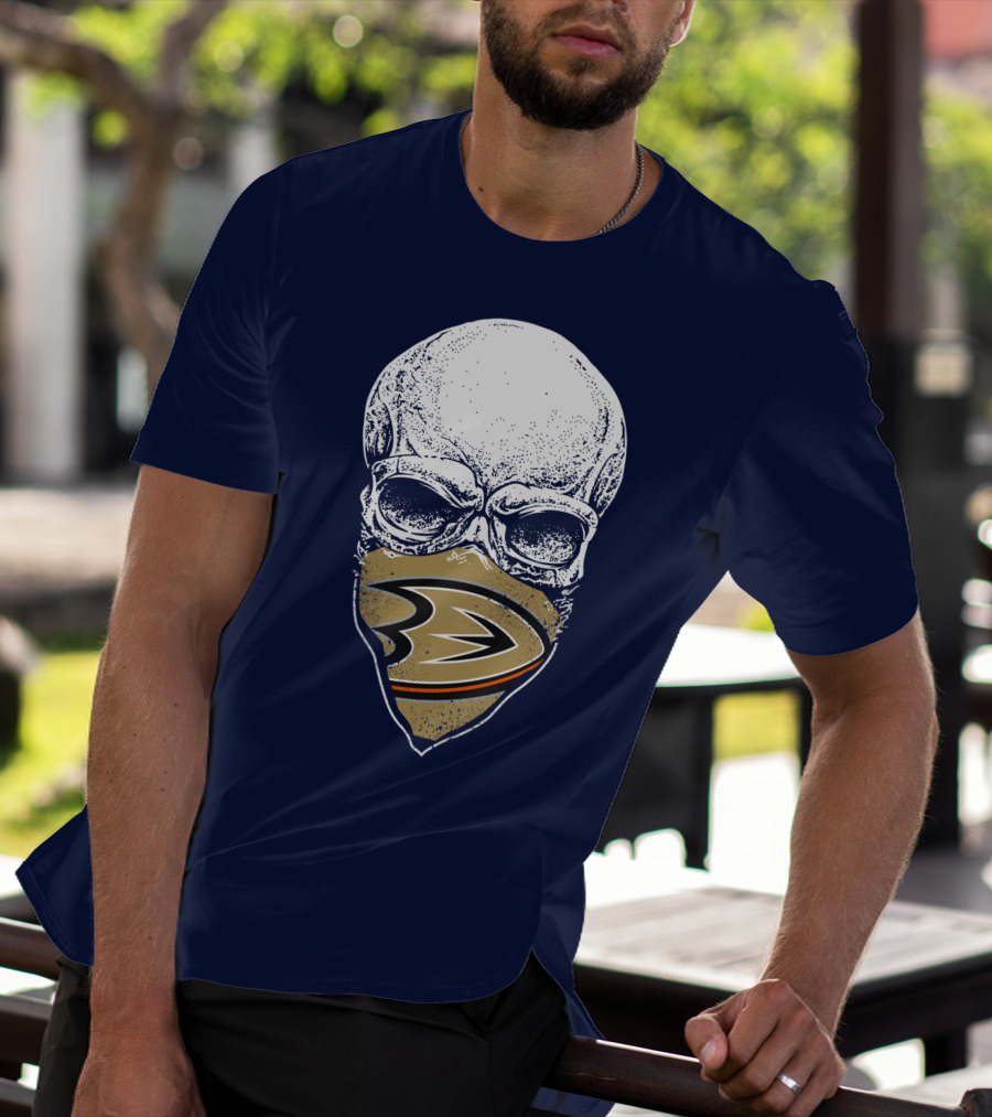 Anaheim Ducks Hockey Skull Mask T-Shirt