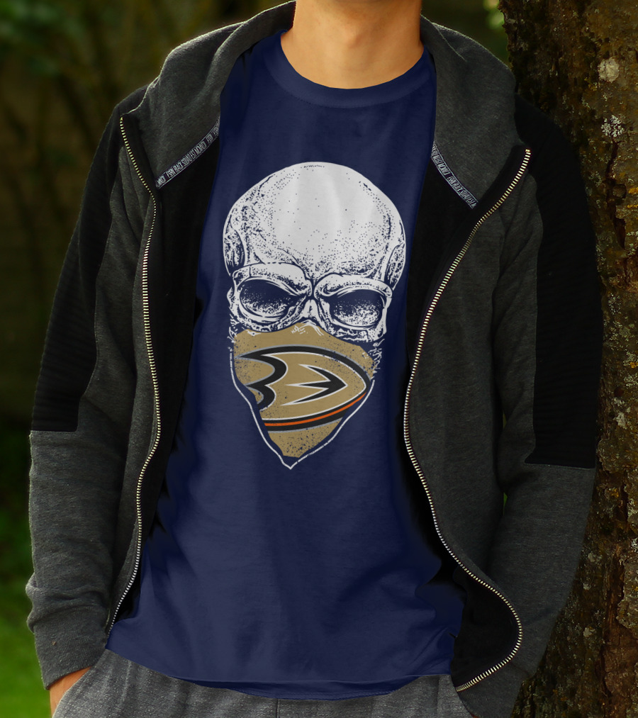 Anaheim Ducks Hockey Skull Mask T-Shirt