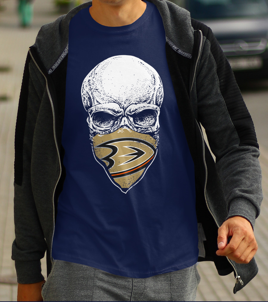 Anaheim Ducks Hockey Skull Mask T-Shirt