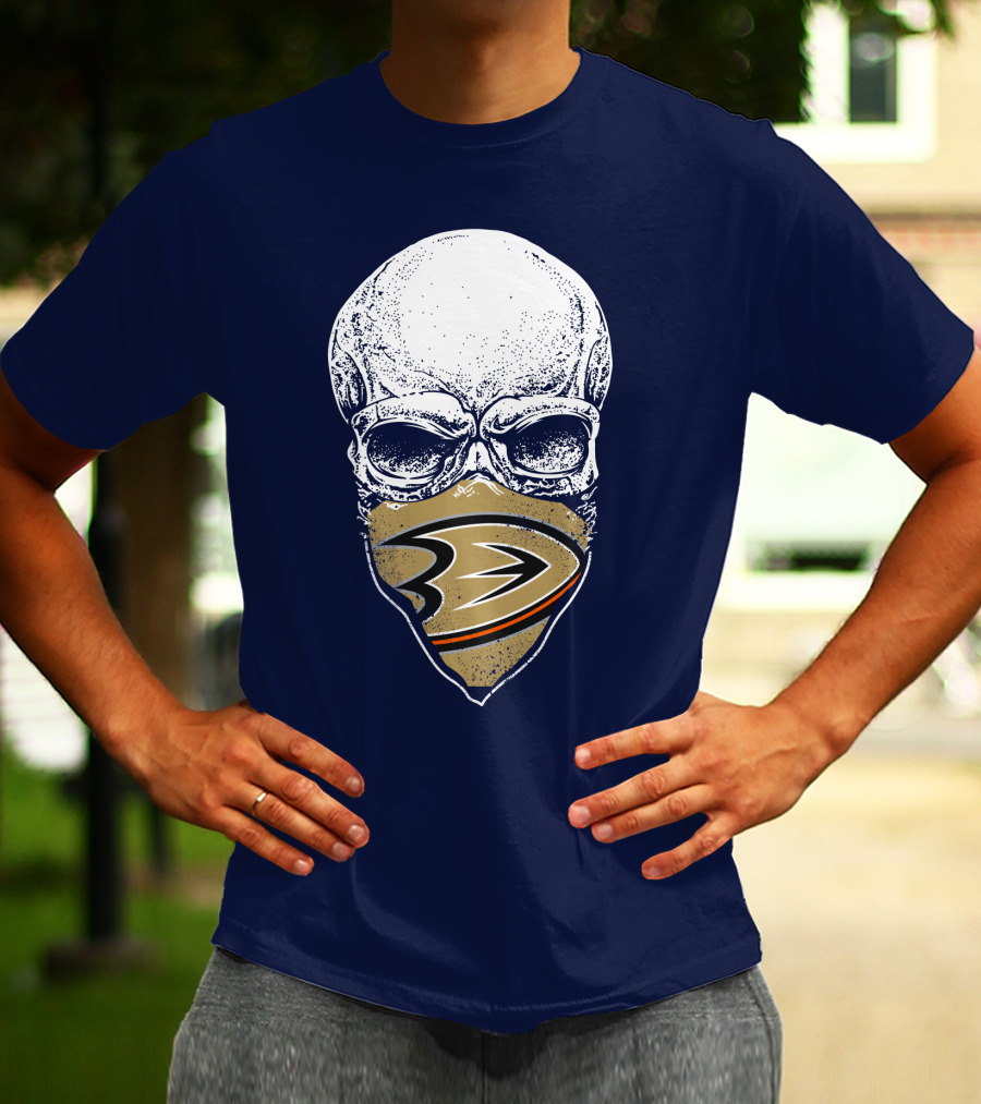 Anaheim Ducks Hockey Skull Mask T-Shirt