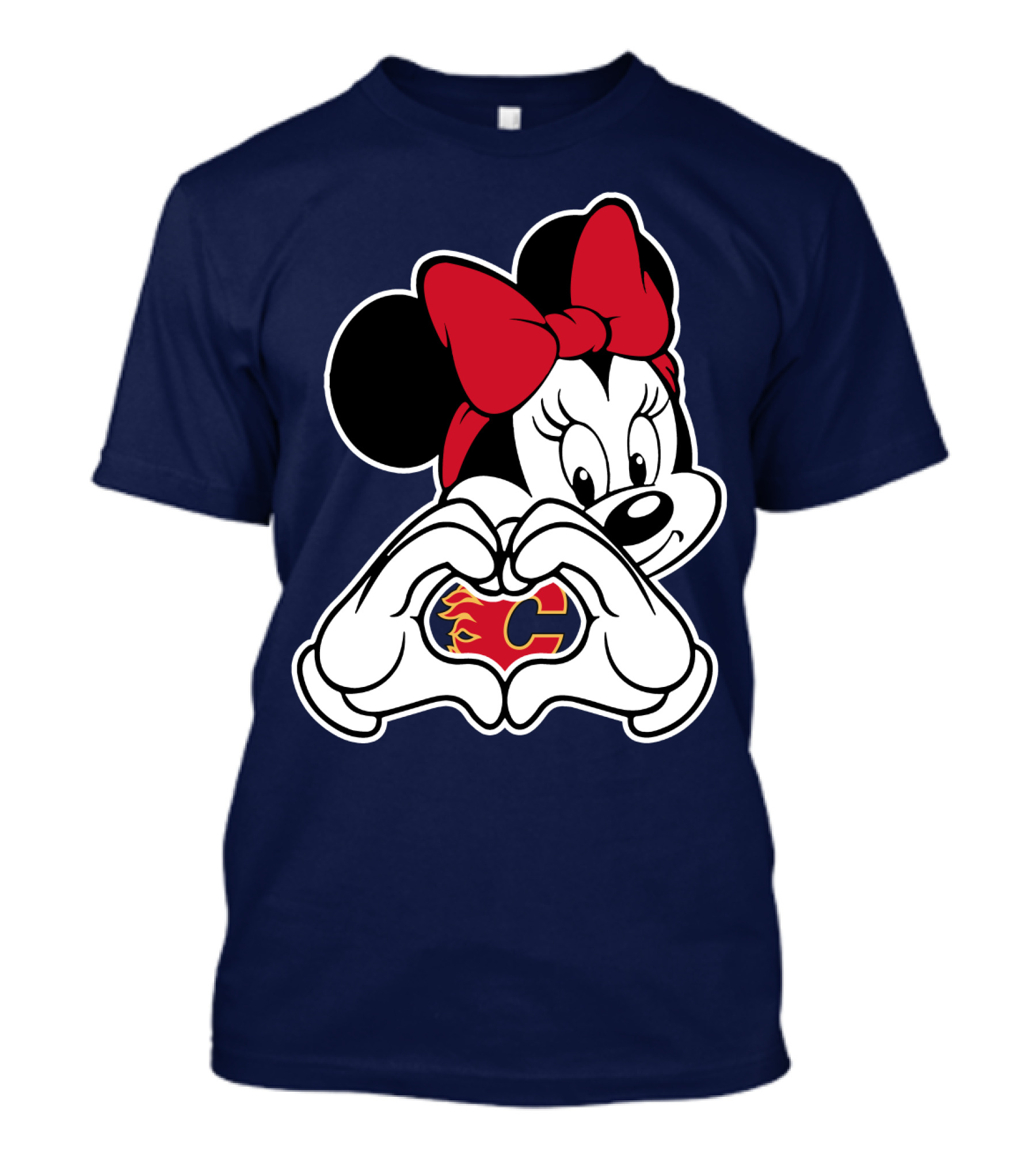 Minnie Heart Hands Calgary Flames T-Shirt