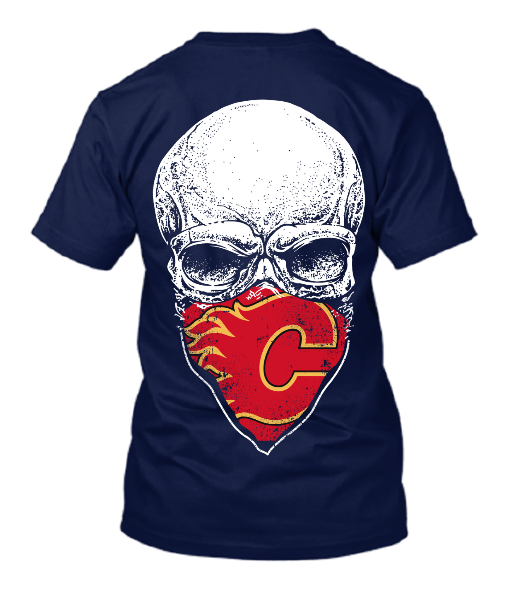 Calgary Flames Skull With Team Logo Bandana T-Shirt