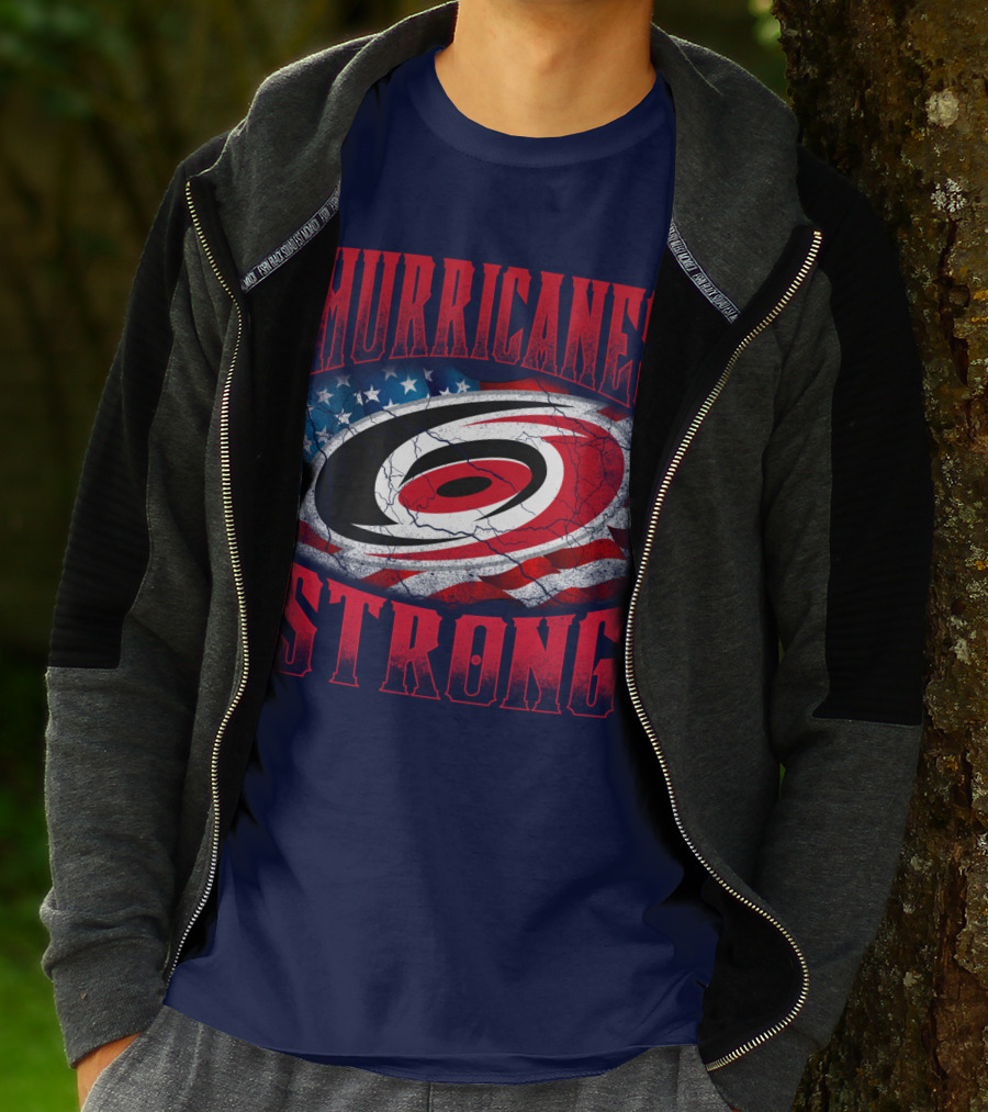 Carolina Hurricanes Strong American Flag T-Shirt
