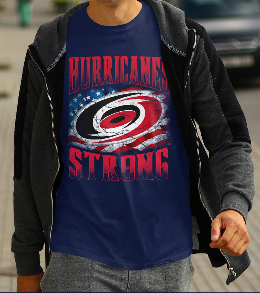 Carolina Hurricanes Strong American Flag T-Shirt